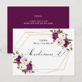 Moderne Lila Pflaume Rosa Blumenbräune Postkarte