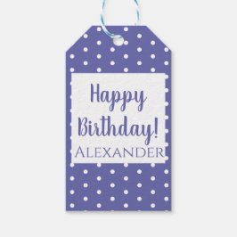 Moderne Lila Polka Dots Geburtsname Geschenkanhänger