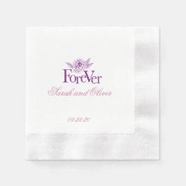 Moderne Lila Pur Wedding Floral Serviette