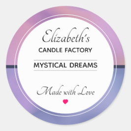 Moderne Lila & rosa Abstrakte Candle Biz Runder Aufkleber