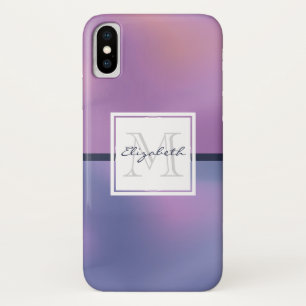 Moderne Lila-rosa Abstrakte Monogramm Case-Mate iPhone Hülle