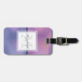 Moderne Lila-rosa Abstrakte Monogramm Gepäckanhänger