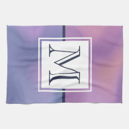 Moderne Lila-rosa Abstrakte Monogramm Geschirrtuch