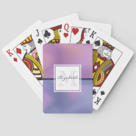 Moderne Lila-rosa Abstrakte Monogramm Spielkarten