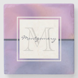 Moderne Lila-rosa Abstrakte Monogramm Steinuntersetzer