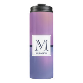 Moderne Lila-rosa Abstrakte Monogramm Thermosbecher
