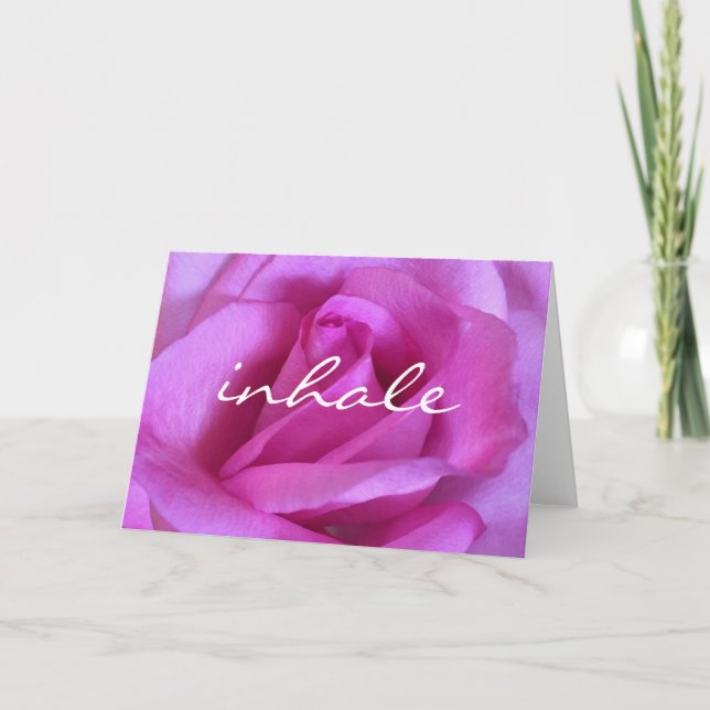 Moderne Lila Rosa Blume zur Inhalation der Kalligr Karte (Vorderseite)