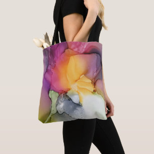 Moderne lila Rosa-Gelb-abstrakt Tasche