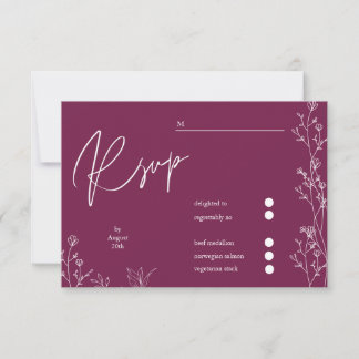 Moderne lila Stiefmütterchen-Blumen-Hochzeit-RSVP- RSVP Karte