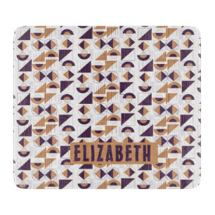 Moderne lila und beige geometrische Kunst mit indi Schneidebrett