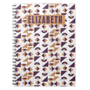 Moderne lila und braune geometrische Kunst mit ind Notizblock