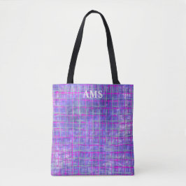 Moderne lila und rosa Rasterlinien abstrakt Tasche