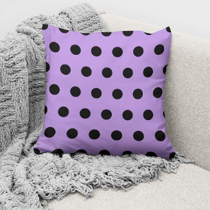 Moderne Lila und schwarze Polka Dots Muster Kissen