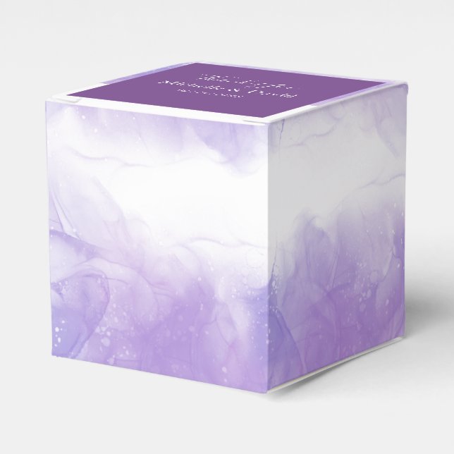 Moderne Lila Violett-Gastgeschenk Hochzeit Geschenkschachtel (Vorderseite)