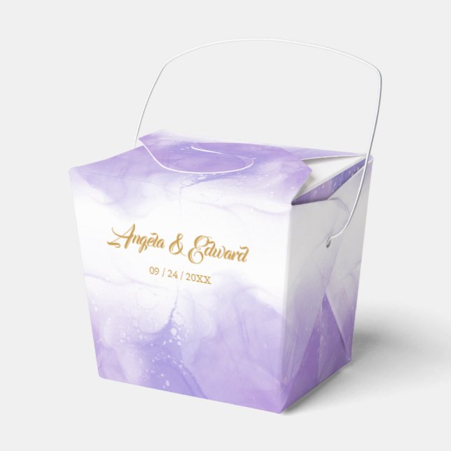 Moderne Lila Violett-Gastgeschenk Hochzeit Geschenkschachtel (Vorderseite)
