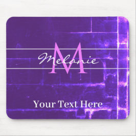 Moderne Lila Violetziegeln Monogramm Mousepad
