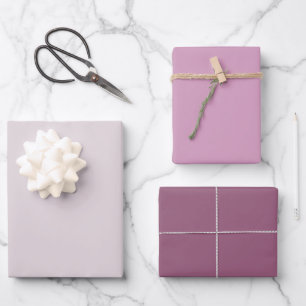 Moderne lila Vollton-Farbspapierbögen Geschenkpapier Set