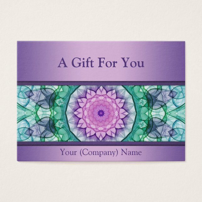 Moderne lila Wasserlilie Mandala Geschenkgutschein (Vorderseite)