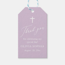 Moderne Lila White Cross Girl Taufmarken