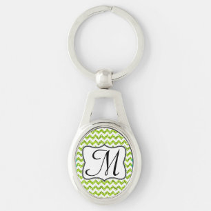 Moderne Limettengrüne Glitter Chevron Zickzack Sch Schlüsselanhänger
