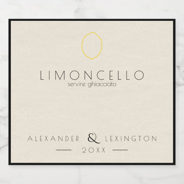 Moderne Limoncello Gastgeschenk Hochzeit Kleine Fl Bierflaschenetikett (Einzelnes Label)