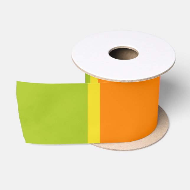 Moderne, Limone, gelbe und orangefarbene Streifen Satinband (Spule)