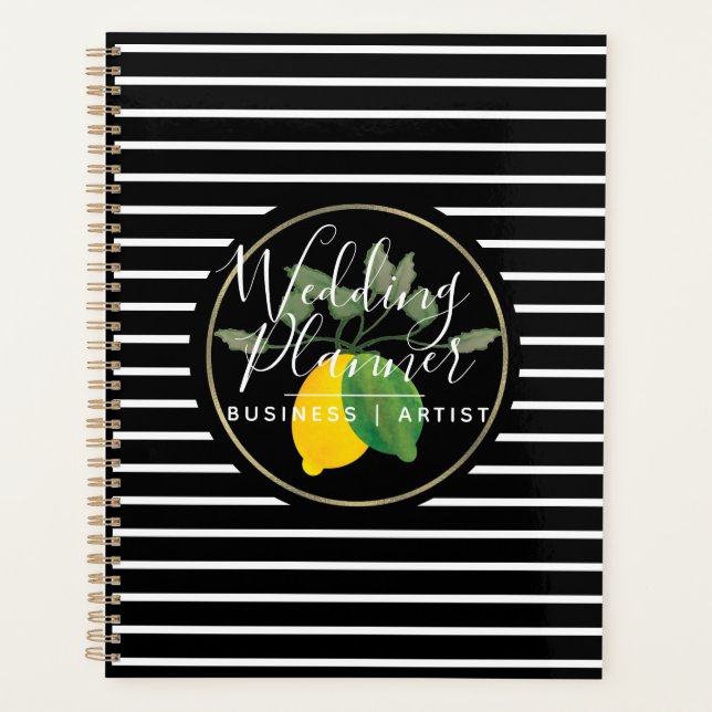 Moderne Limone Lemon-Wasserfarben-Logotrolle bei H Planer (Vorderseite)