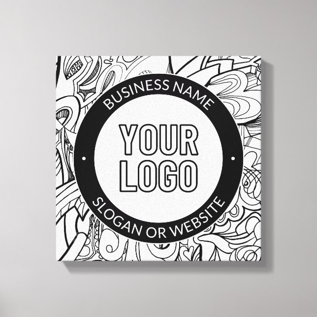 Moderne Line Artwork & Ihr Logo mit bearbeitetem T Leinwanddruck (Vorderseite)