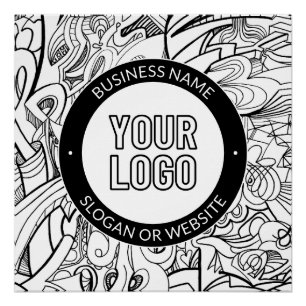 Moderne Line Artwork & Ihr Logo mit bearbeitetem T Poster