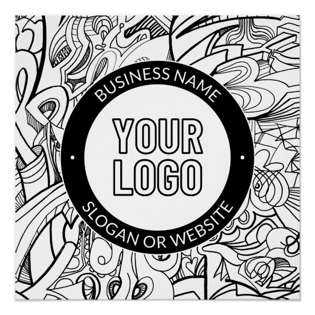 Moderne Line Artwork & Ihr Logo mit bearbeitetem T Poster (Vorderseite)
