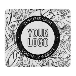 Moderne Line Artwork & Ihr Logo mit bearbeitetem T Schneidebrett