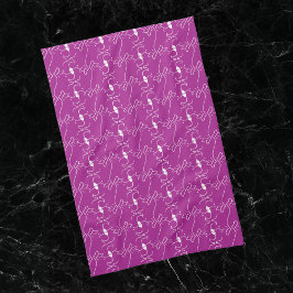 Moderne Linie Zeichnend Hund Pink Weißküche Handtü Geschirrtuch