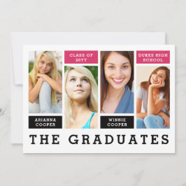 Moderne Linien Ankündigung von Abschluss-Geschwist