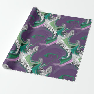 MODERNE LINIEN - FARBGRÜN LILA GESCHENKPAPIER
