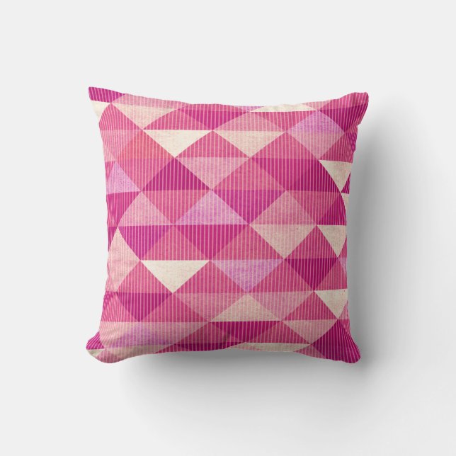Moderne Linien geometrisches | fuschia Kissen (Vorderseite)