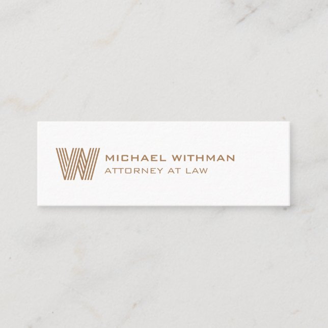 MODERNE LINIEN-MONOGRAMM-GESCHÄFTSLOGO  MINI VISITENKARTE (Vorderseite)