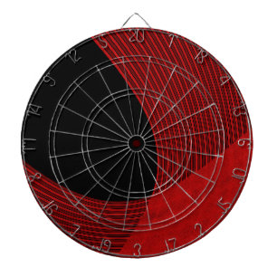 Moderne Linien rot und schwarz Dartscheibe