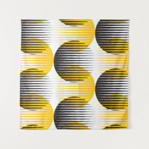 Moderne Linien und kreisgeometrisch nahtlose Muste Wandteppich