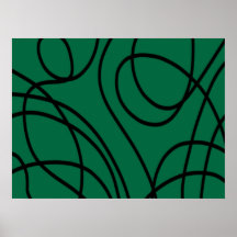 Moderne Linienkunst in Grün und Schwarz