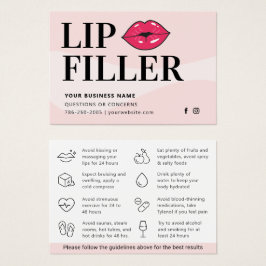 Moderne Lip Filler Aftercare Instructions Card