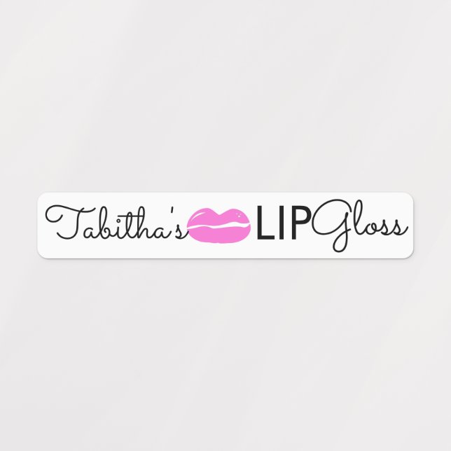 Moderne Lip Gloss Pink-Branding-Etiketten Etiketten (Design 1)