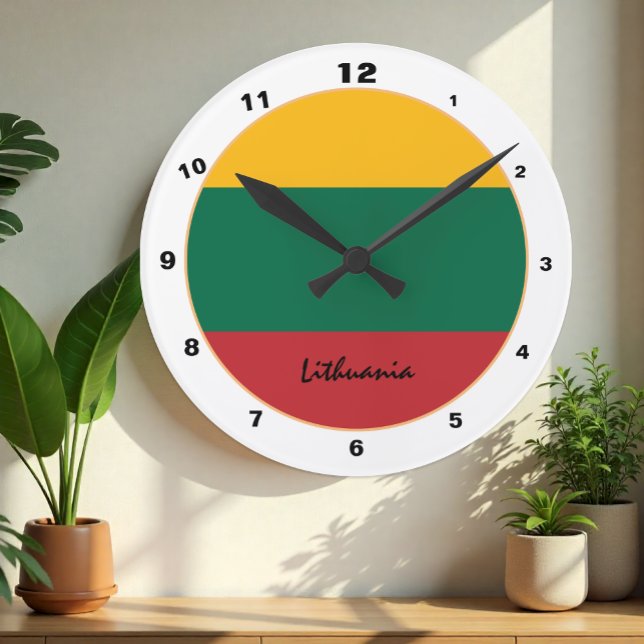 Moderne litauische Flagge & Litauen Trend / Design Runde Wanduhr (Von Creator hochgeladen)