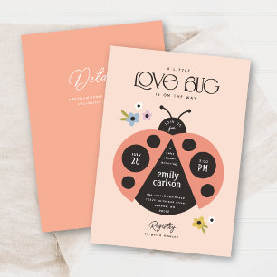 Moderne Little Lady Liebe Bug Boho Pink Kinderdusc Einladung