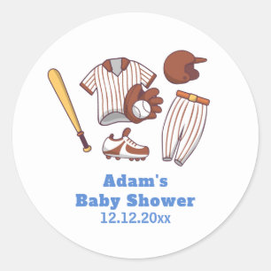 Moderne Little Slugger Baseball Sport Baby Shower Runder Aufkleber