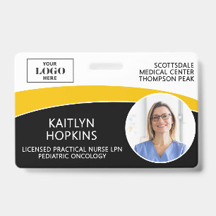 Moderne Logo-Foto-ID-Barcode-Krankenschwester-Name Ausweis
