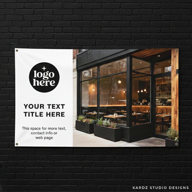 Moderne Logo Foto Professionelle Geschäftswelt Banner (Banner shown in 3 x 5 feet, personalize and choose size.)