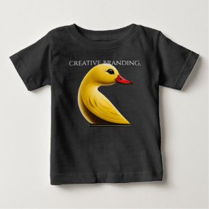 Moderne Logo-Gelbe-Enten-Lampe – Minimalistisches Baby T-shirt