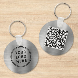 Moderne Logo-QR-Code-Werbe-Silber-Schlüsselanhänge Schlüsselanhänger