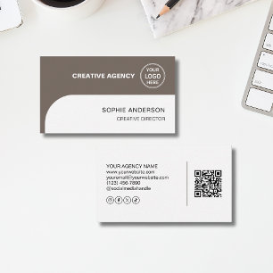 Moderne Logo QR Social Media Creative Agency  Visitenkarte