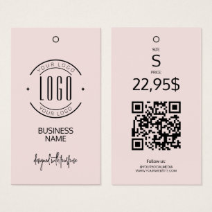 Moderne Logo-Rosé-QR-Code-Kleidungsanhänger